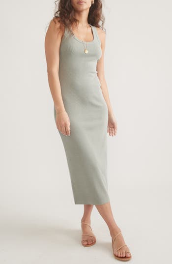 Marine Layer Lexi Rib Midi Tank Dress In Gray