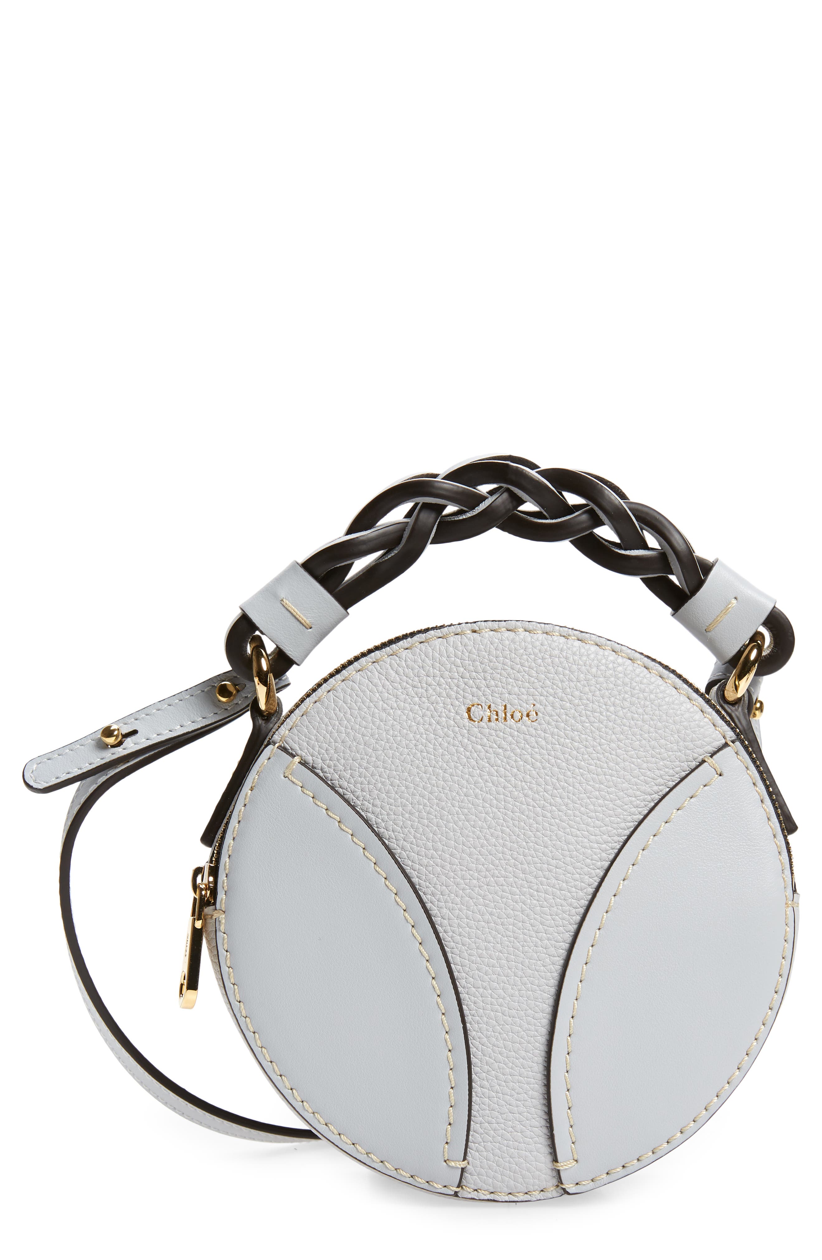 Chloé Mini Daria Braided Top Handle Leather Bag, Main, color, 