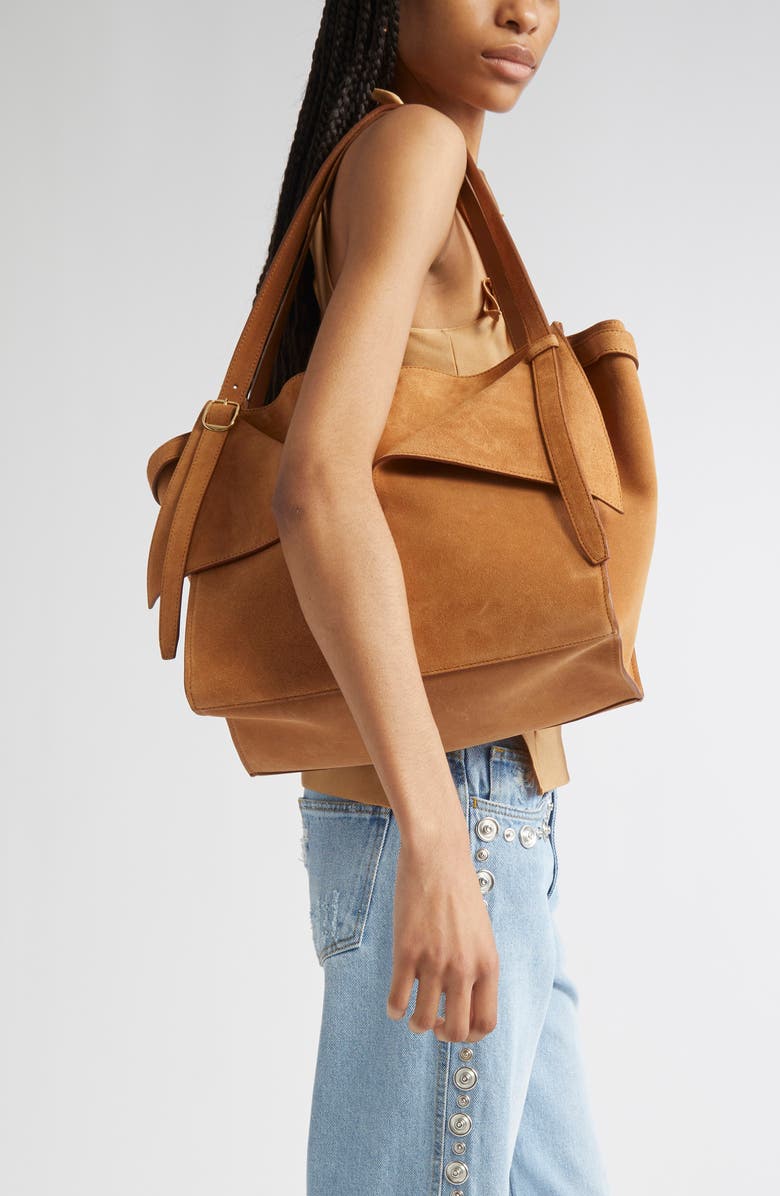 Coperni Cabas Suede Belted Tote, Alternate, color,