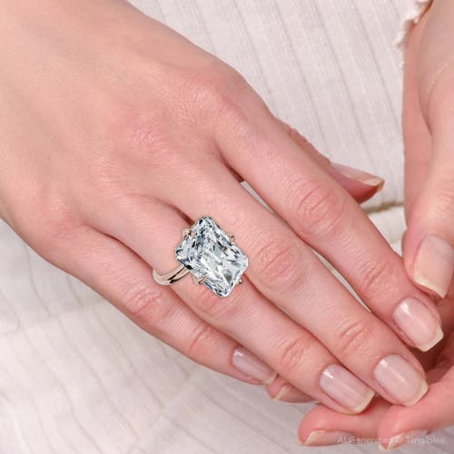 Bliss Diamond Certified 11ct Radiant Diamond Solitaire Engagement Ring 14k Gold/pt Lab Grown