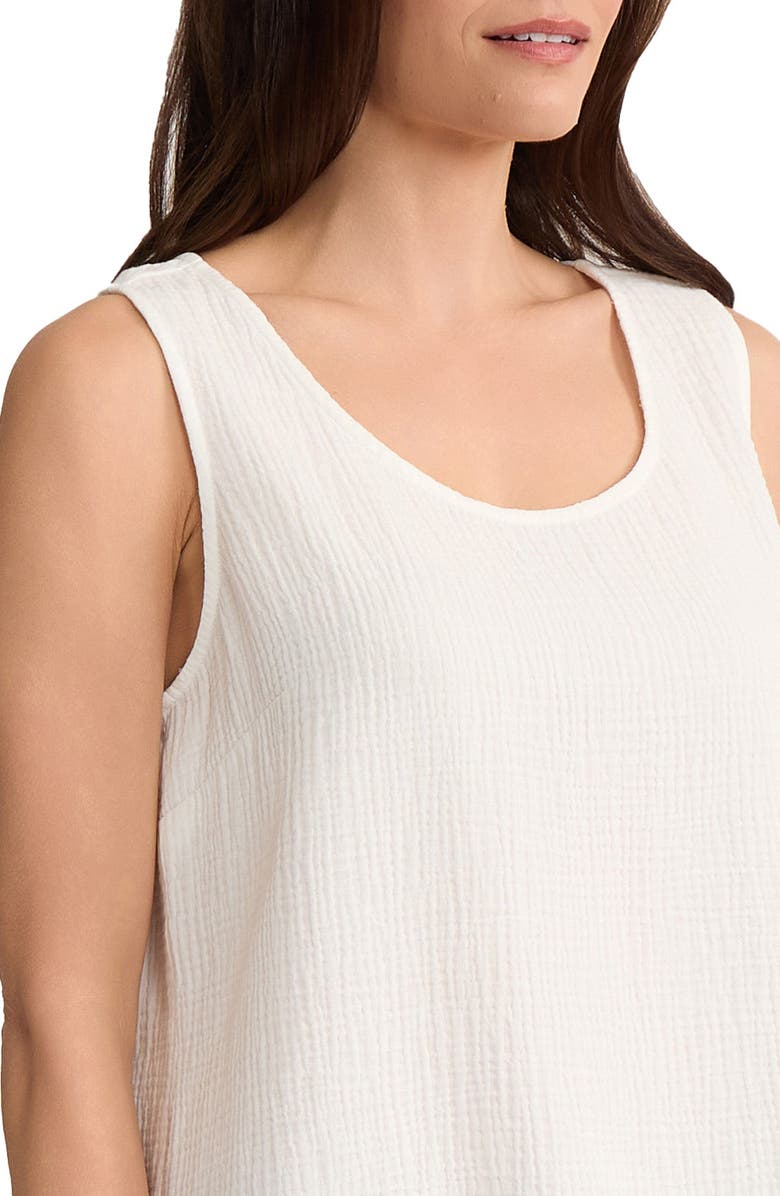 Jones New York Texture Cotton Tank, Alternate, color, Natural White