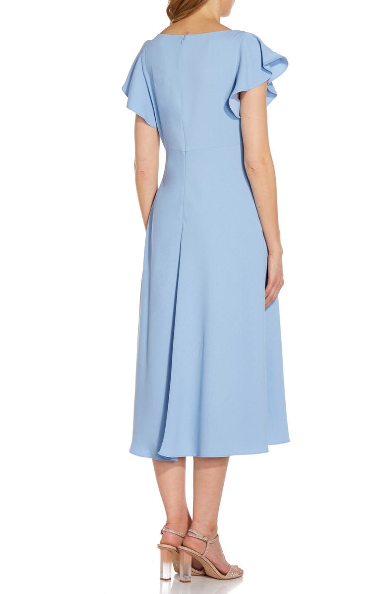 Adrianna Papell Flutter Sleeve Divine Crepe Midi Dress, Alternate, color, 