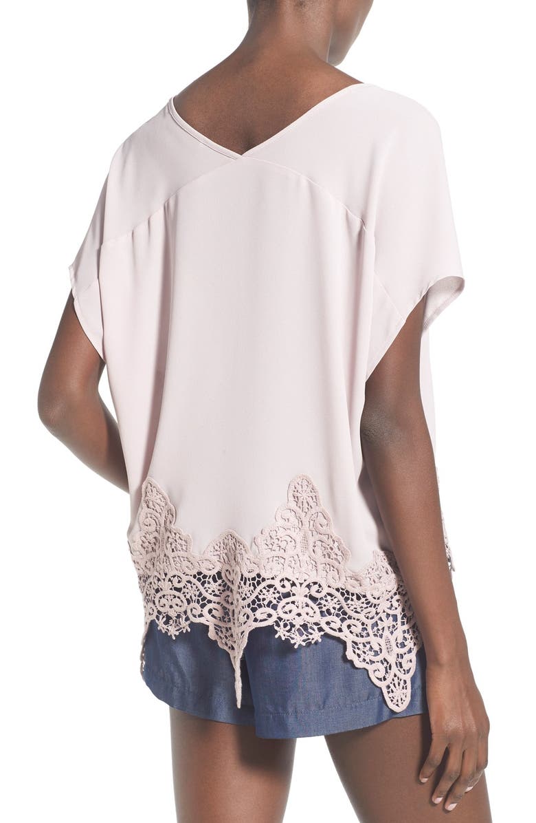 ASTR the Label ASTR Crochet Hem Tee, Alternate, color, 