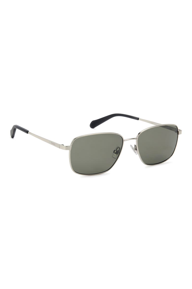 58mm Rectangular Sunglasses, Alternate, color, RUTHENIUM/ BROWN