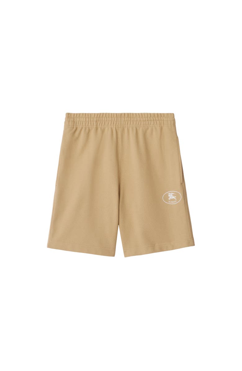 Burberry Knight Stamp Cotton Shorts, Alternate, color, Flax Beige