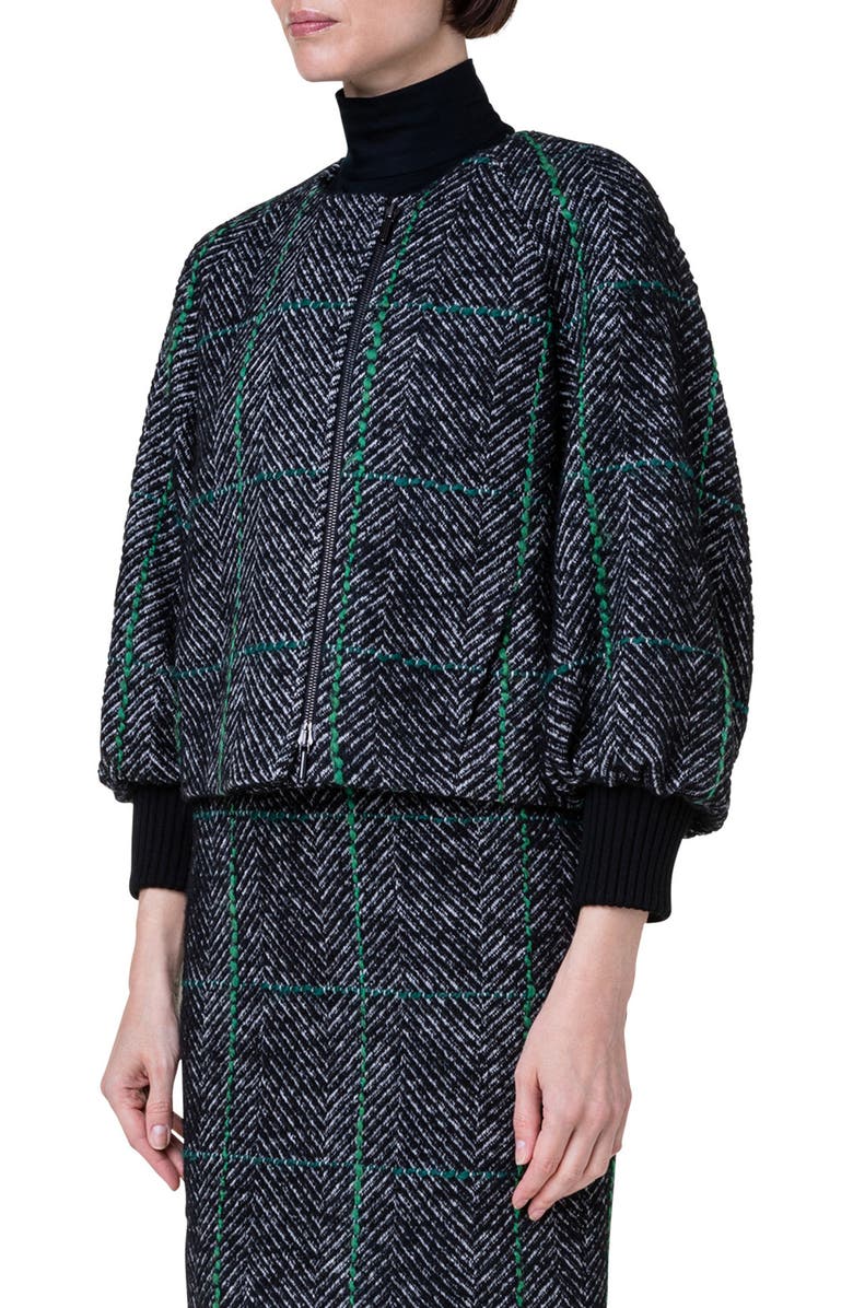 Akris punto Windowpane Check Herringbone Jacket, Alternate, color, 