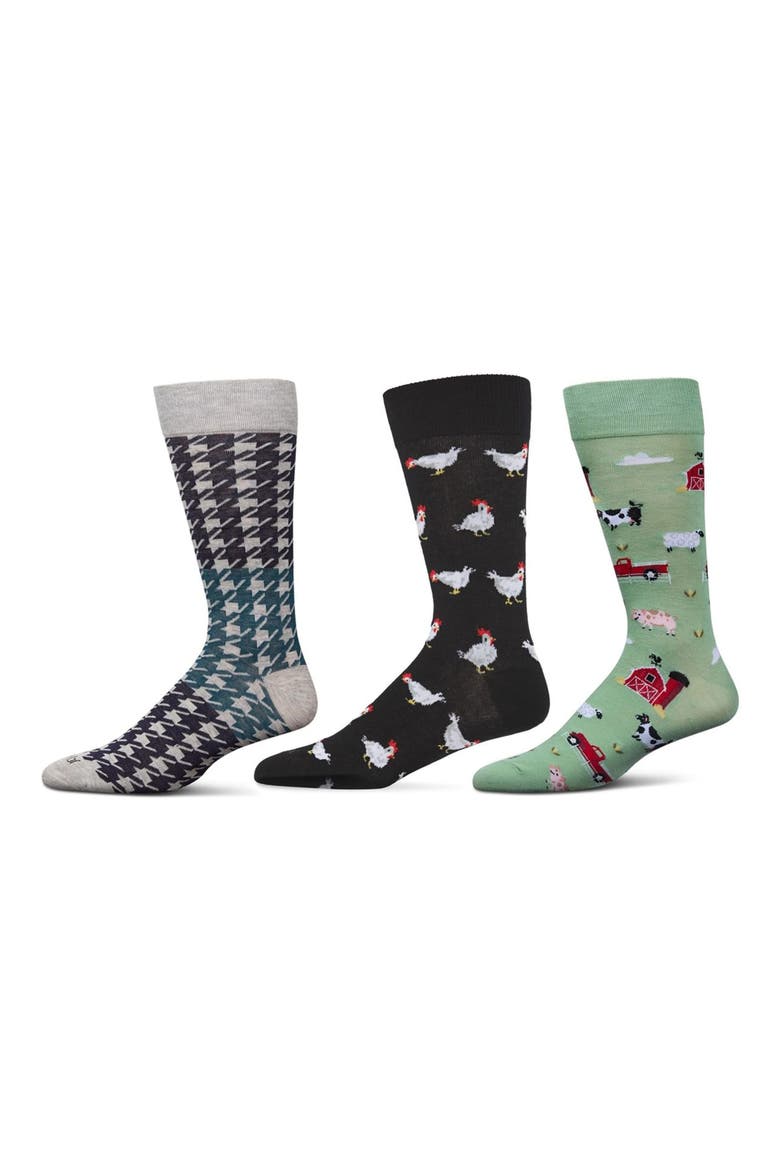 Assorted 3-Pack Crew Socks, Alternate, color, BLACK