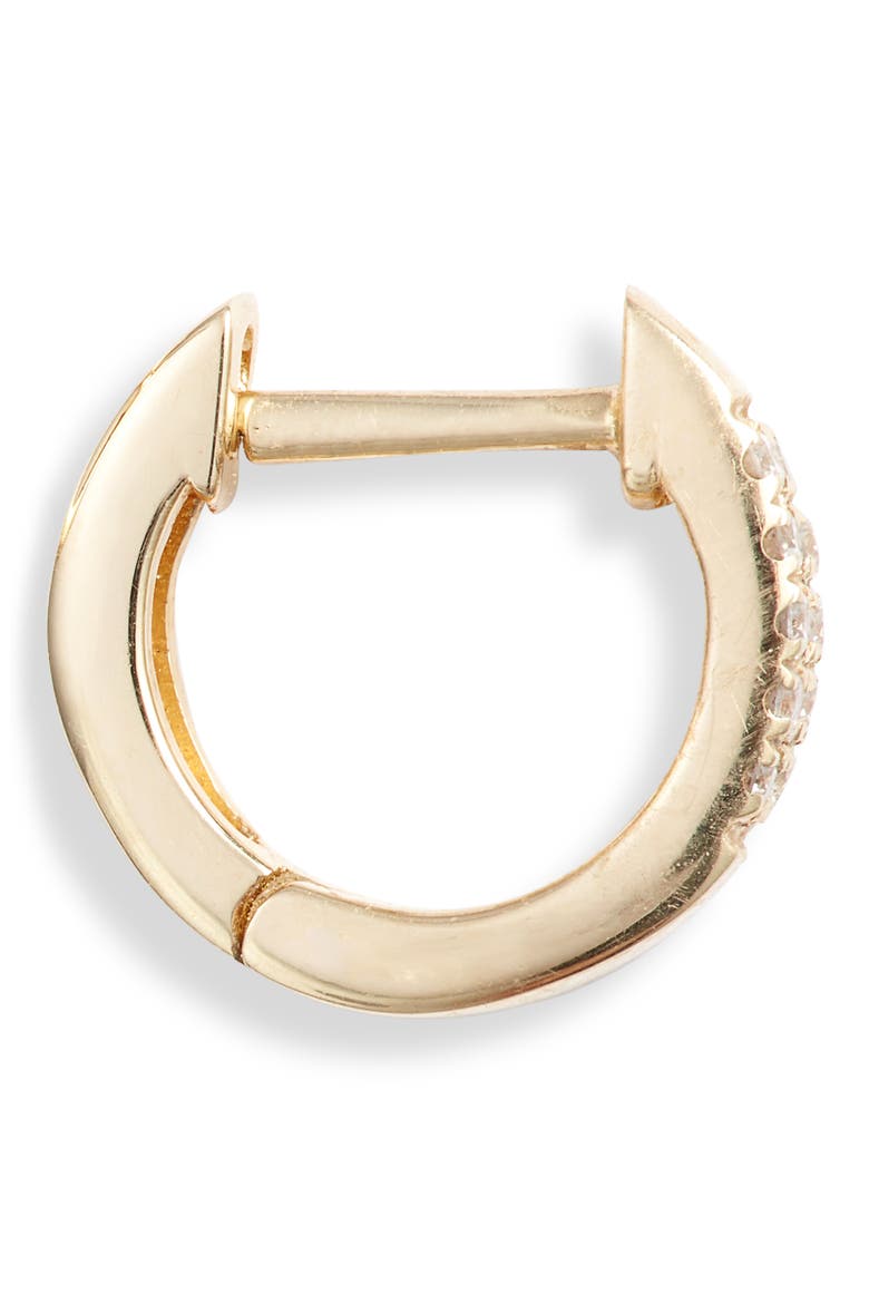 Diamond Huggie Hoop Earrings (Nordstrom Exclusive), Alternate, color, GOLD/ DIAMOND