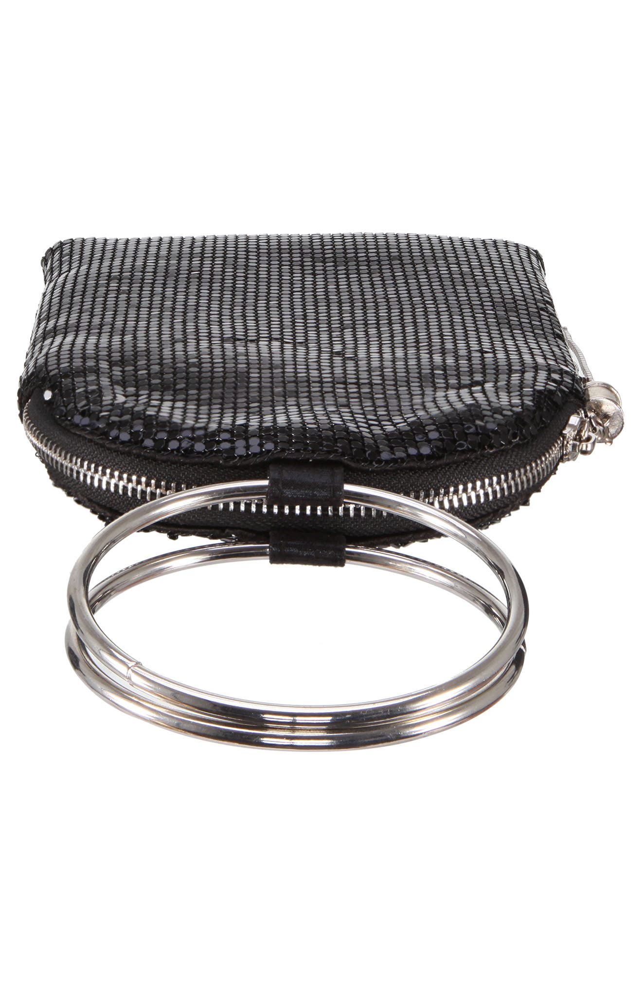 Metallic Mesh Handbag, Alternate, color, BLACK
