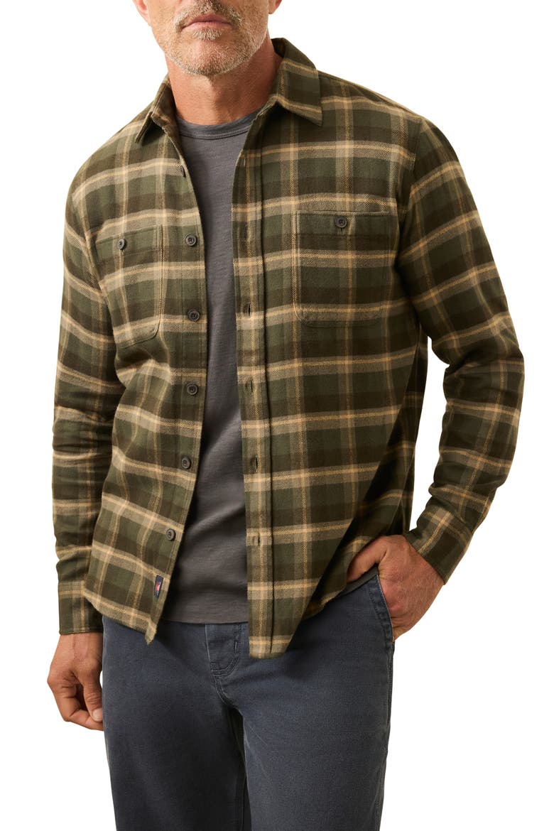 Heirloom Portuguese Flannel Shirt, Alternate, color, GARRET VERDE PLAID