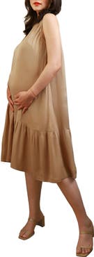 Emilia George Violette Satin Maternity/Nursing Dress