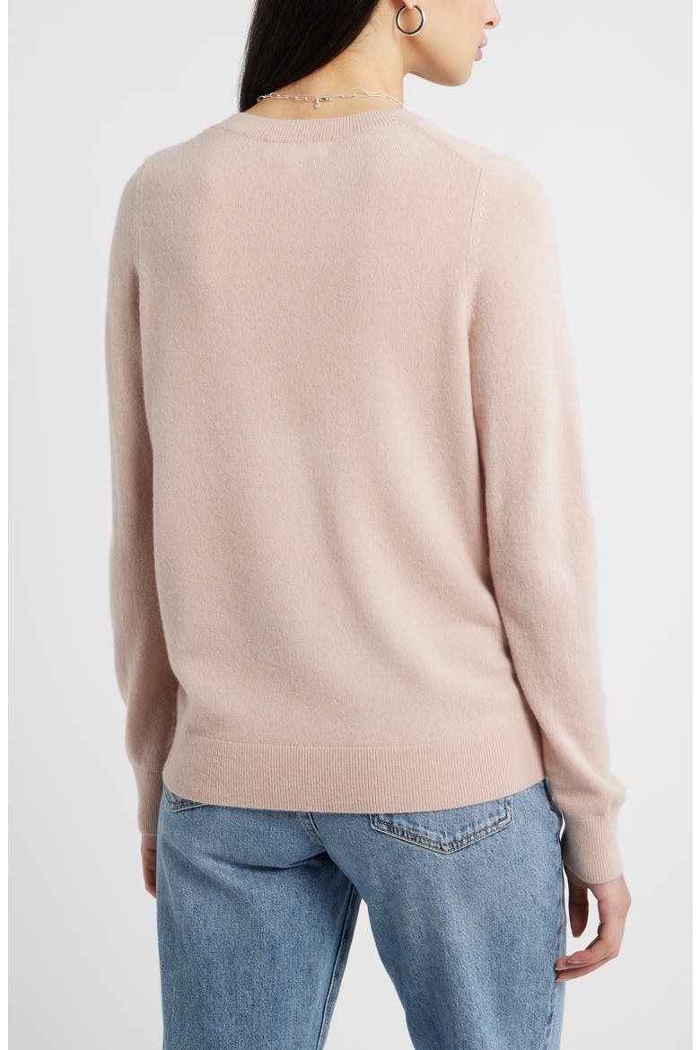 V-Neck Cashmere Sweater, Alternate, color, PINK ADOBE