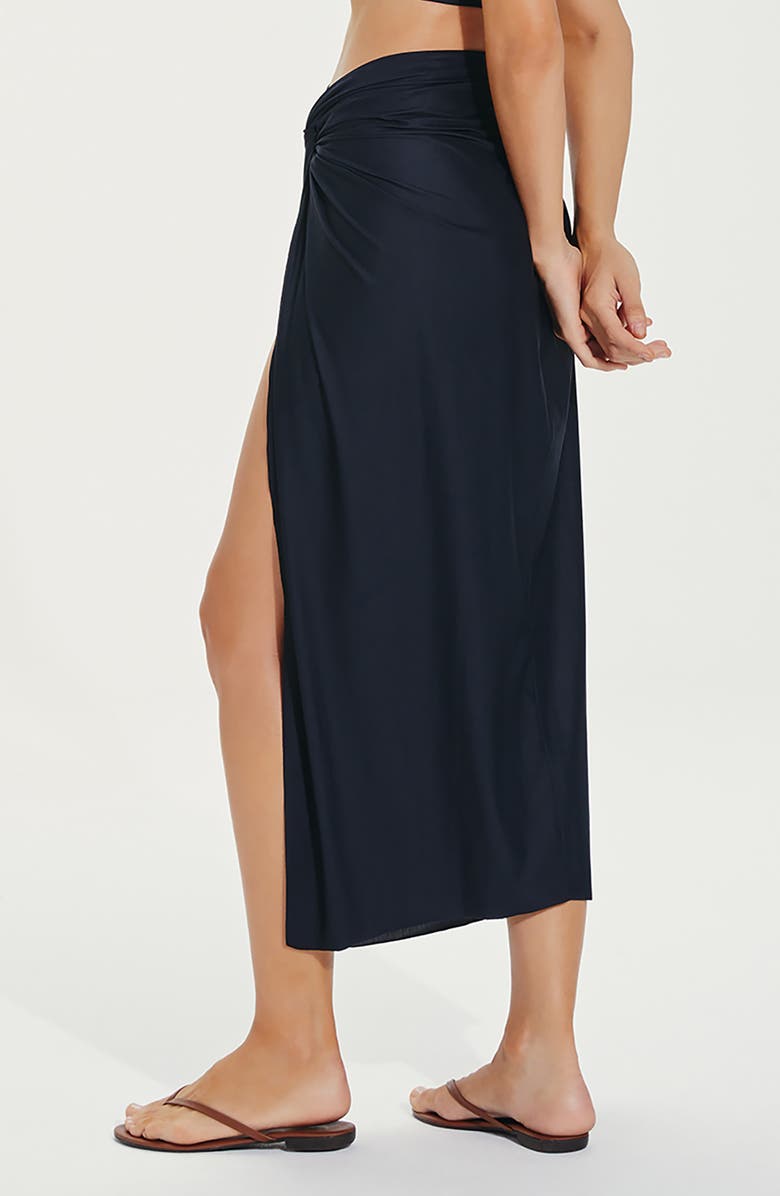 ViX Paula Hermanny Karen Cover-Up Midi Skirt, Alternate, color, Black