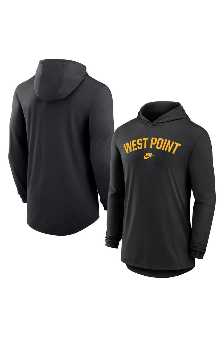 Men's Nike Black Army Black Knights 2026 West Point Classic Collection Dri-FIT Hooded Long Sleeve T-Shirt, Main, color, Black