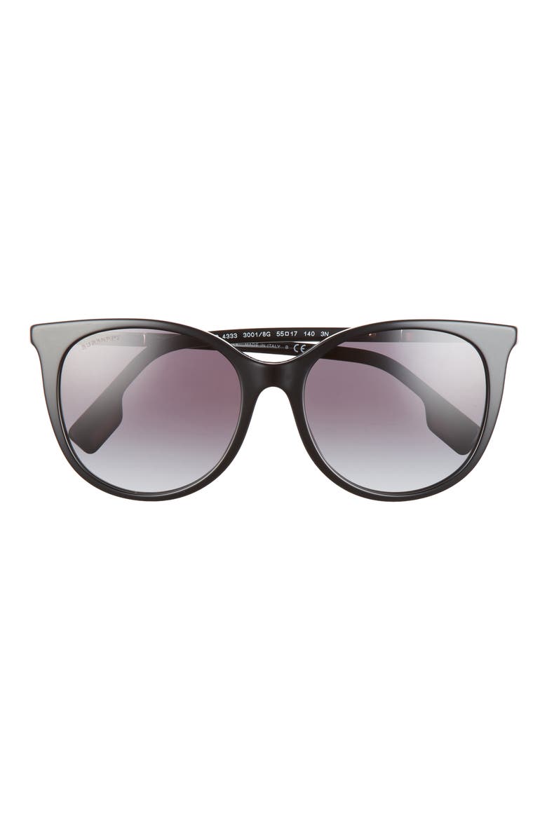 55mm Gradient Cat Eye Sunglasses, Main, color, BLACK/ GREY GRADIENT