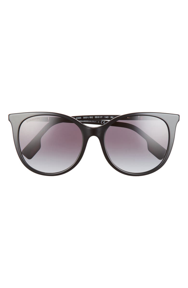 Burberry 55mm Gradient Cat Eye Sunglasses, Main, color, Black/ Grey Gradient