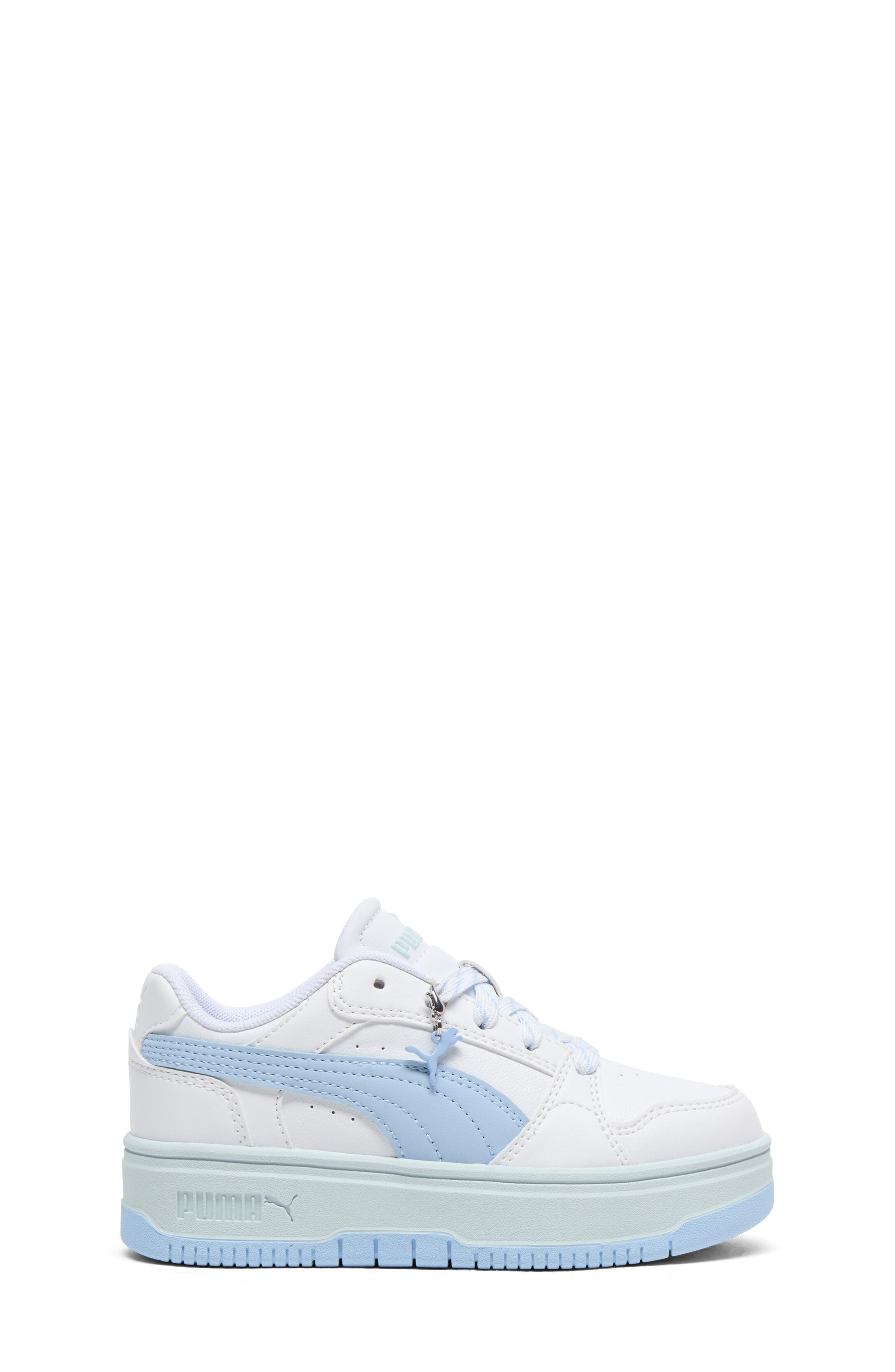 Kids' Rebound Femme Low Top Sneaker, Alternate, color, PUMA WHITE/ HAUTE TROPIC/ SEA