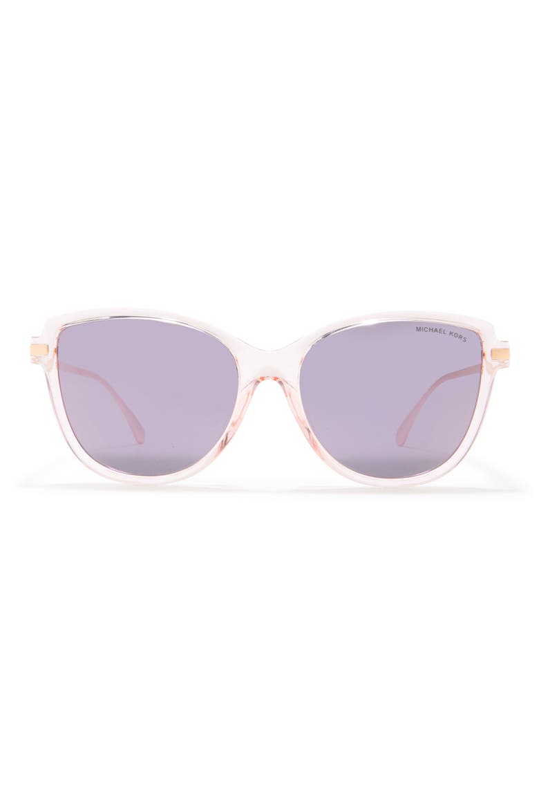 56mm Cat Eye Sorrento Sport Sunglasses, Main, color, PINK ROSE GOLD MIRROR