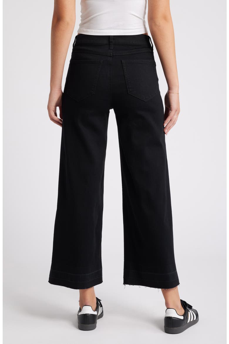 Release Hem High Waist Wide Leg Jeans, Alternate, color, BLACK