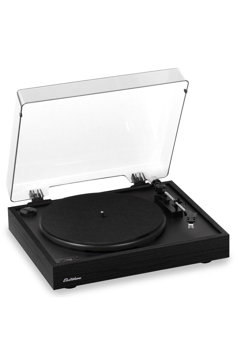 Vinyl Record Player, Belt-Drive Turntable, Bluetooth, Vinyl-to-MP3, Main, color, Black