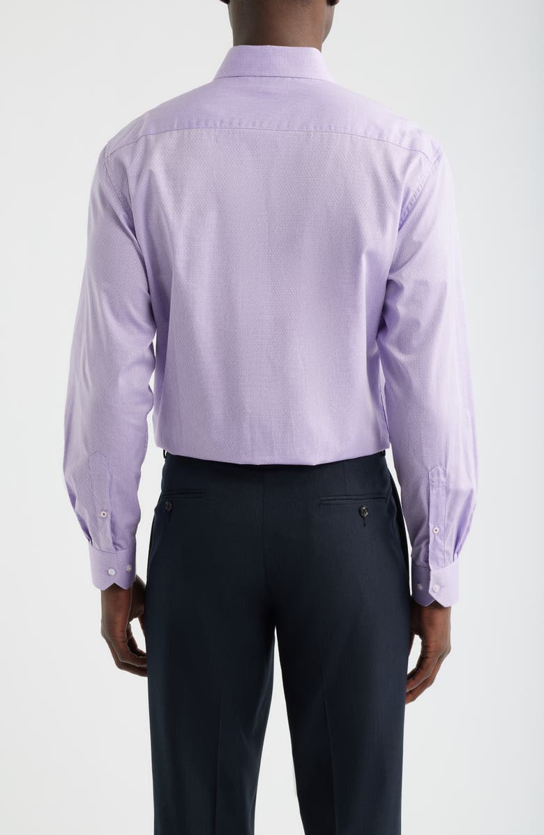 DANIEL HECHTER Modern Fit Light Purple Micropattern Cotton Dobby Dress Shirt, Alternate, color, Purple