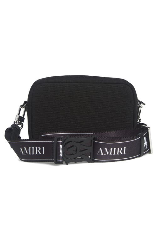 Amiri Bones Stacked Embroidered Canvas Camera Bag In Black