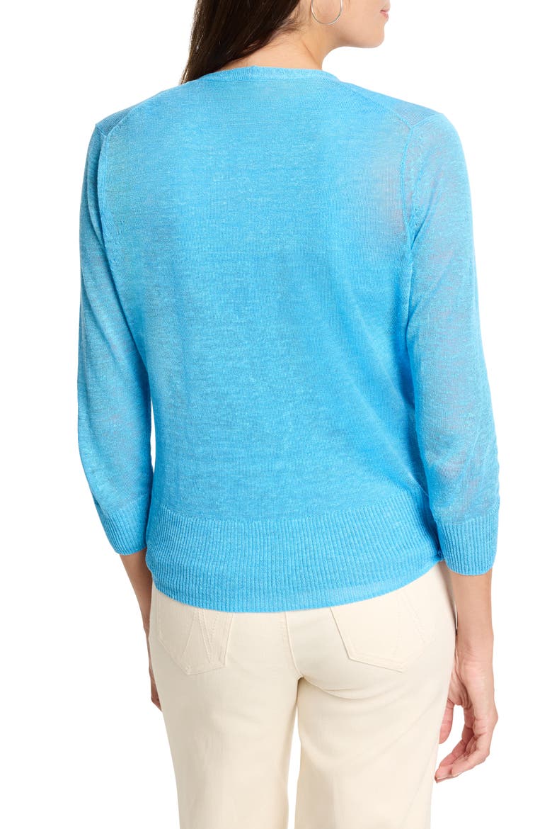 4-Way Linen Blend Convertible Cardigan, Alternate, color, BLUE JEWEL