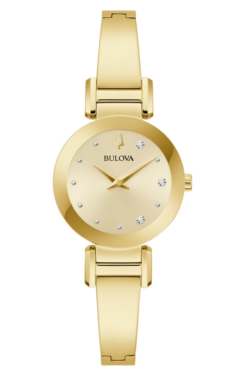 BULOVA Marc Anthony Diamond Bangle Watch, 26mm, Main, color, Gold-Tone