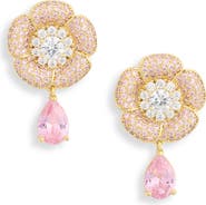 EYE CANDY LOS ANGELES Aaron CZ Pavé Flower Drop Earrings