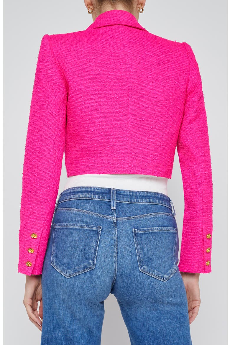 Maura Cropped Blazer, Alternate, color, PINK GLO
