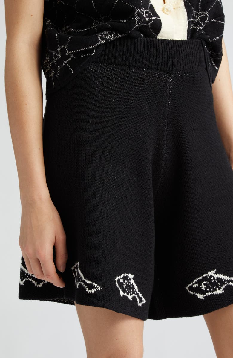 YanYan Laza Fish Jacquard Knit Cotton Shorts, Alternate, color, 