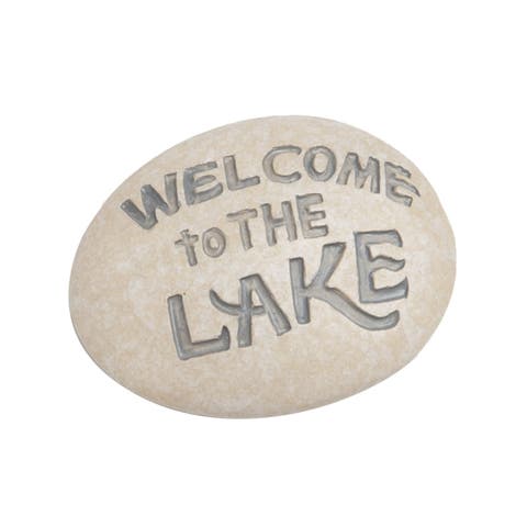 "Welcome to the Lake" Resin Pebble Rock