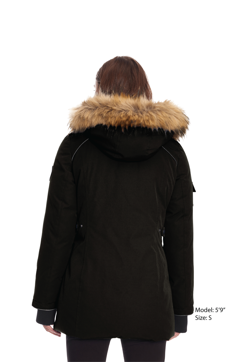 GLACIER - Vegan Down Classic Winter Parka Jacket, Alternate, color, BLACK