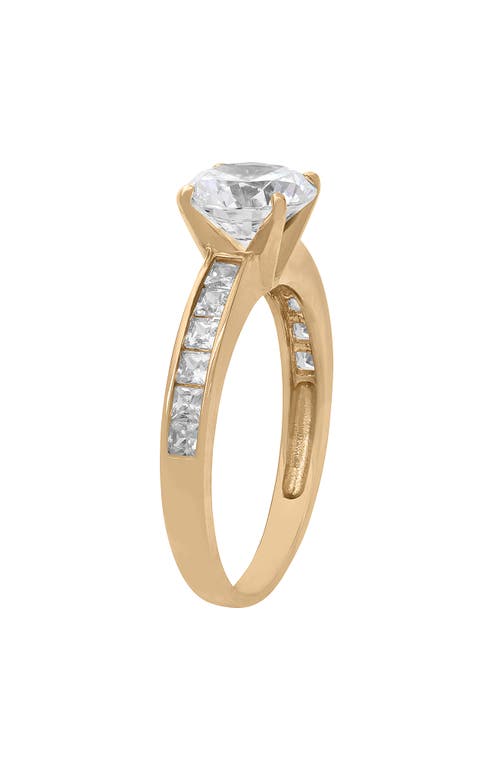 Fuzion Creations Cubic Zirconia Ring In Yellow