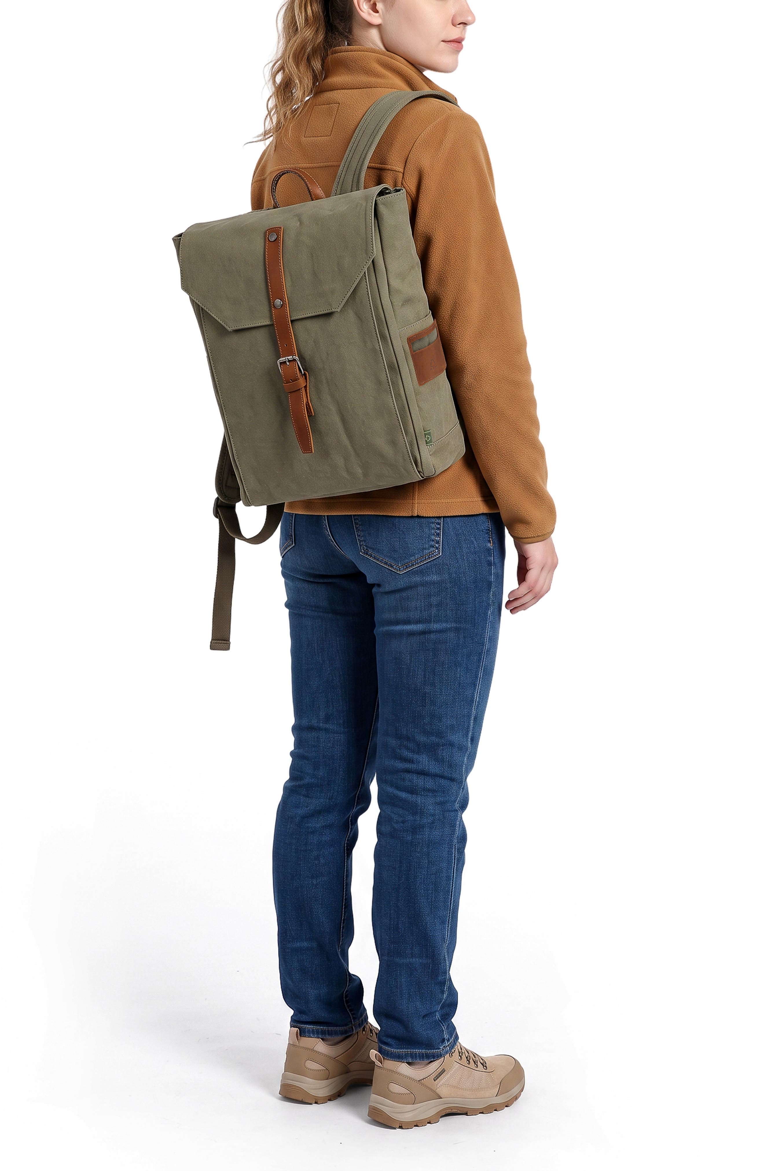 Sunny Trail Canvas Backpack, Alternate, color, ARMY GREEN
