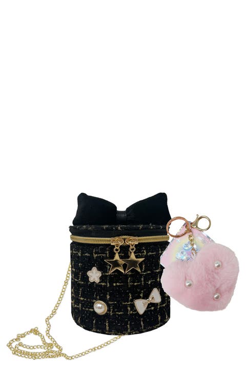 Kids' Tiny Mini Fashion Bag with Faux Fur Pom Pom Charm