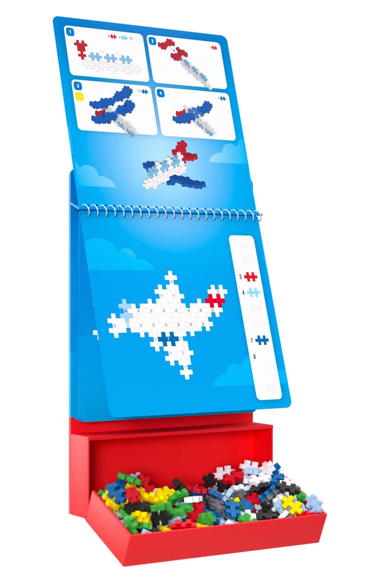 Plus-Plus USA Transportation Puzzle by Number Activity Pad Playset, Alternate, color, Red Multi