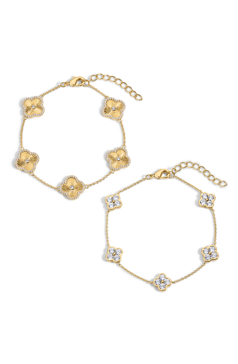 Electric Picks Icon and Camilla Clover Bracelet - Set of 2, Main, color, Gold
