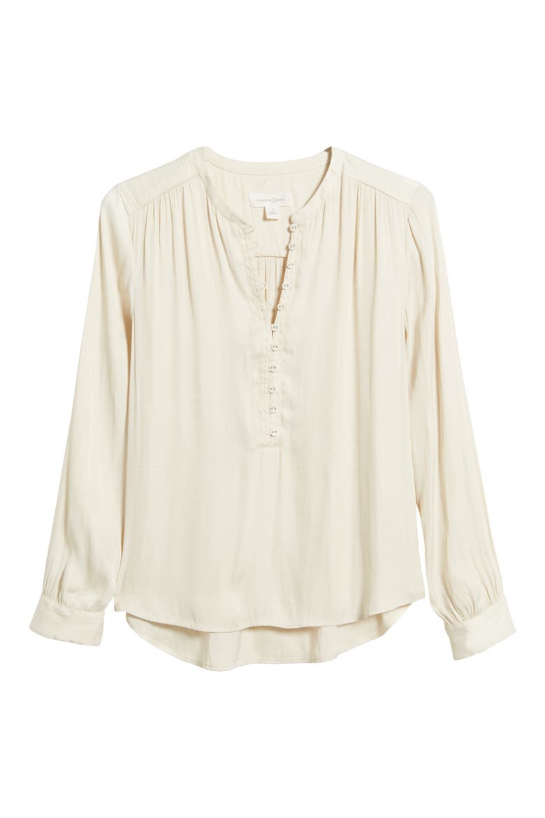 Drapey Long Sleeve Top, Alternate, color, IVORY DOVE