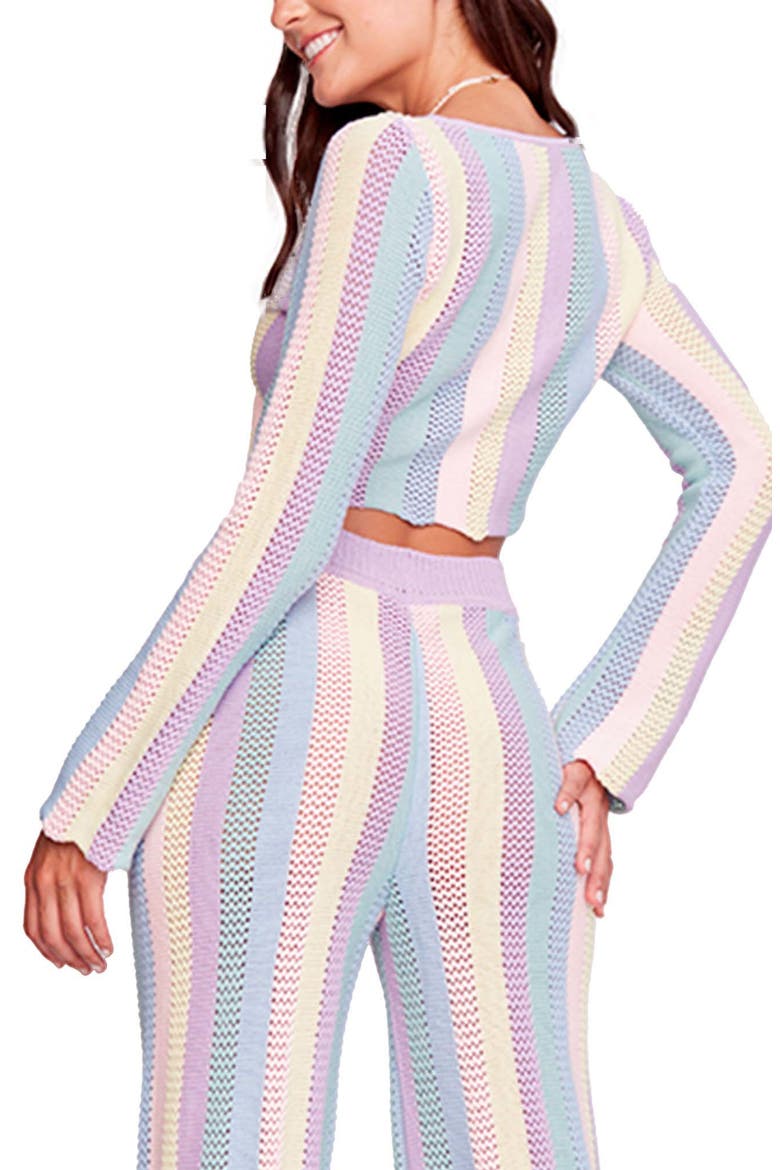 Paloma Multicolor Cover-Up Crop Sweater, Alternate, color, LAVANDER MULTICOLOR