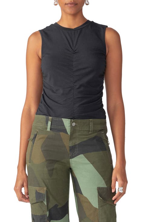 Inner Smile Center Ruched Stretch Cotton & Modal Top