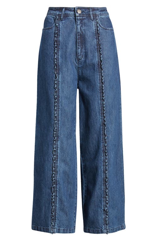 Cleobella Nigel Crop Wide Leg Jeans In Medium Denim