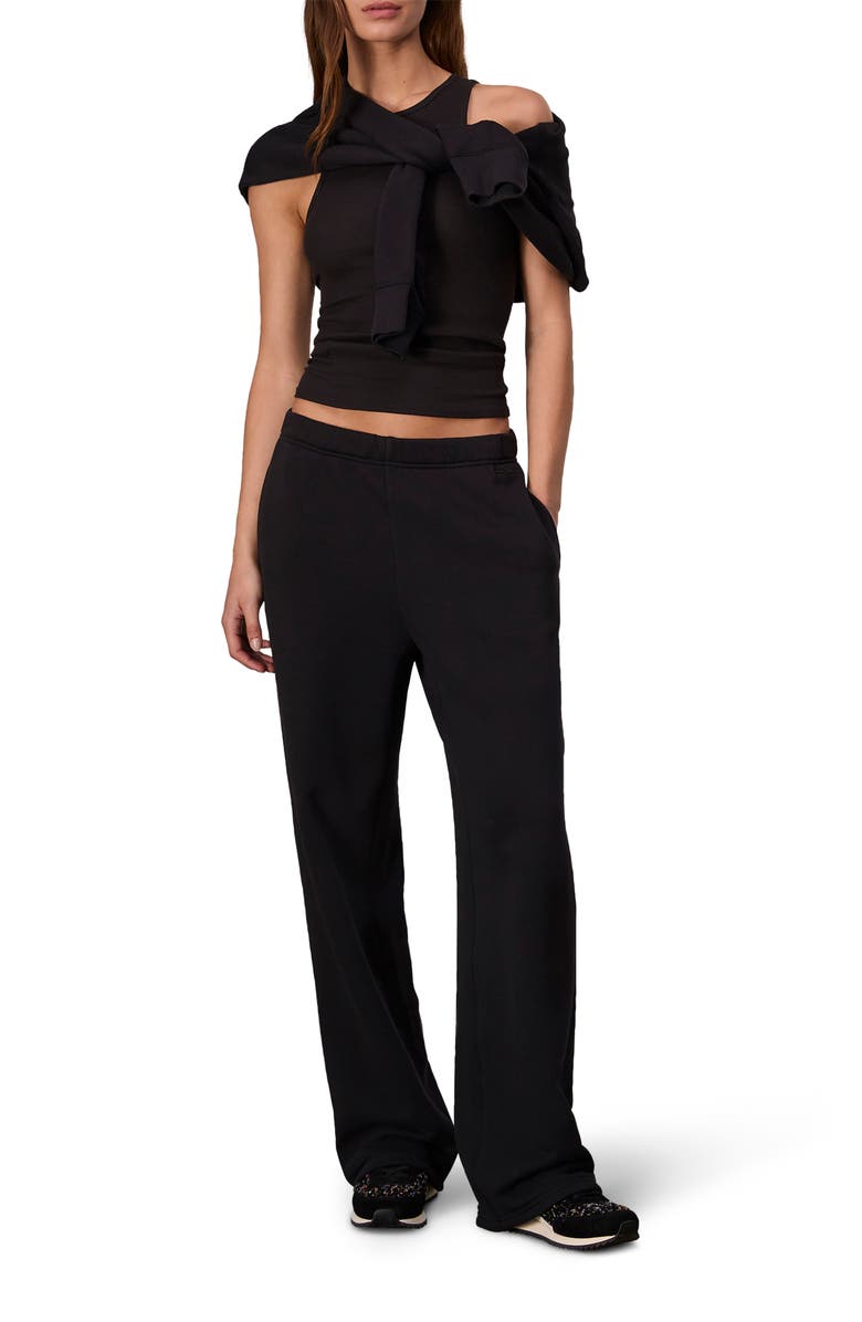rag & bone Terry Wide Leg Sweatpants, Alternate, color, Black