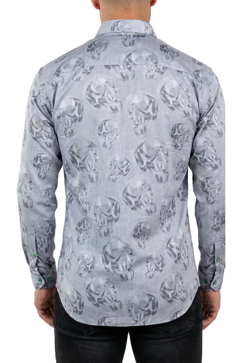 Fibonacci Contemporary Fit Button-Up Shirt, Alternate, color, GREY