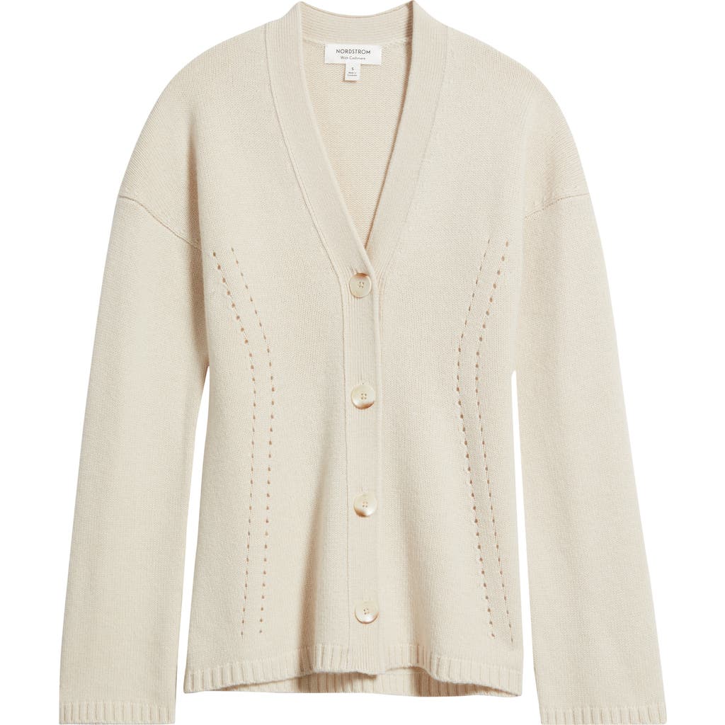 Nordstrom Wool & Cashmere Cardigan In Neutral