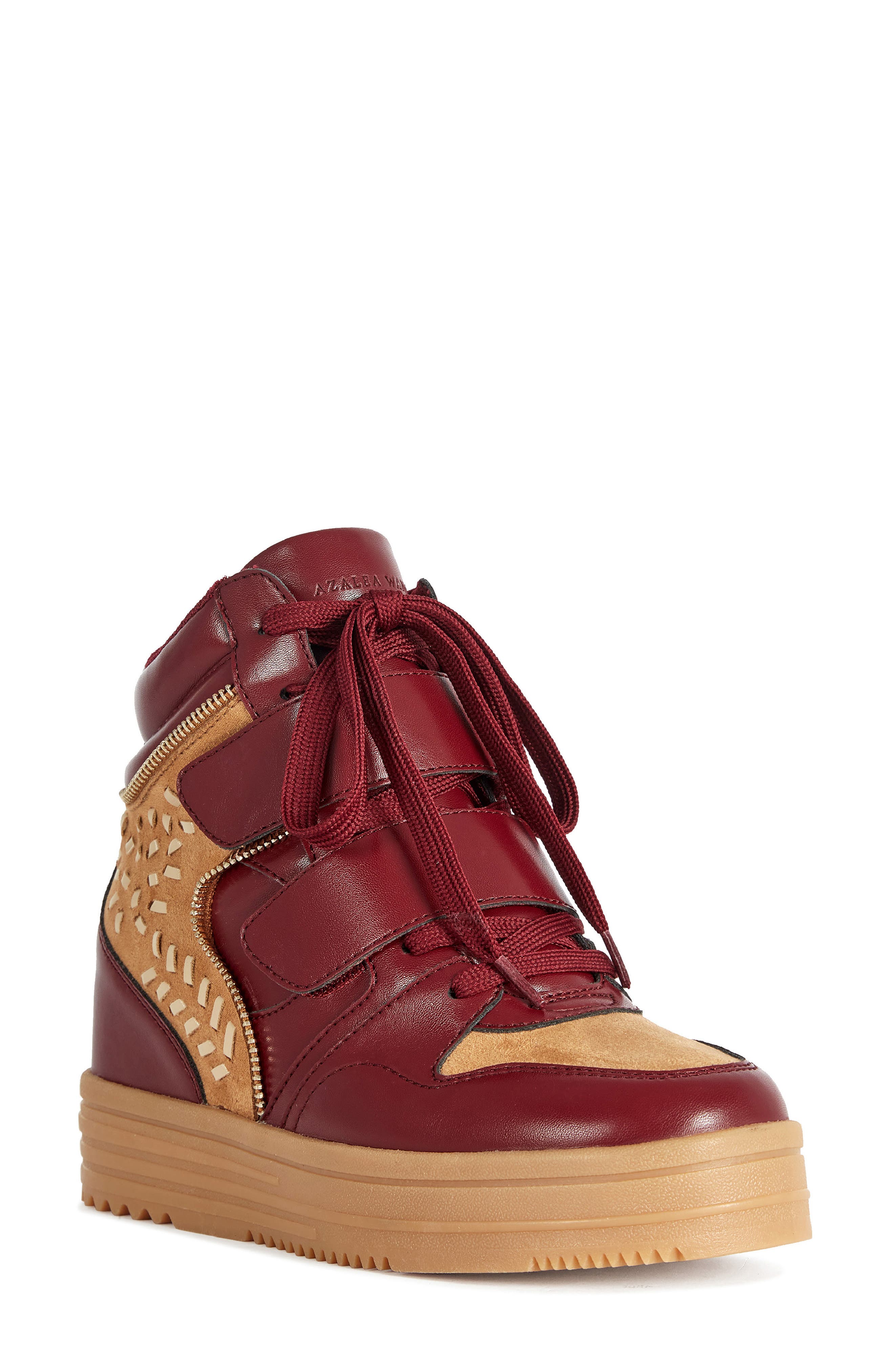 Lumus Wedge High Top Sneaker, Main, color, BURGUNDY MULTI