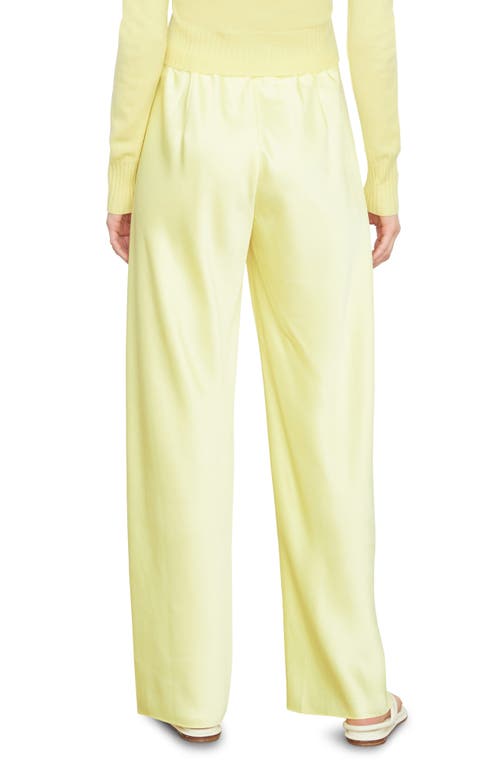 Vince High-rise Wide-leg Satin Pants In Green