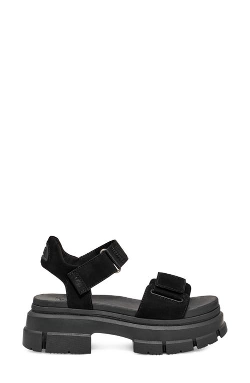 Ugg Womens Adjustable Open Toe Platform Sandals In Black
