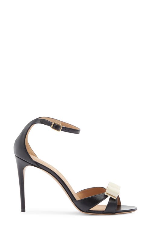 Ferragamo Roxy Vara Bow Ankle Strap Sandal In Black