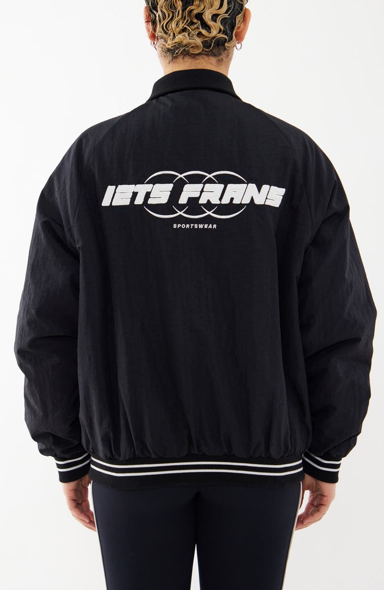 Iets Frans Padded Washed Varsity Jacket, Alternate, color, Black
